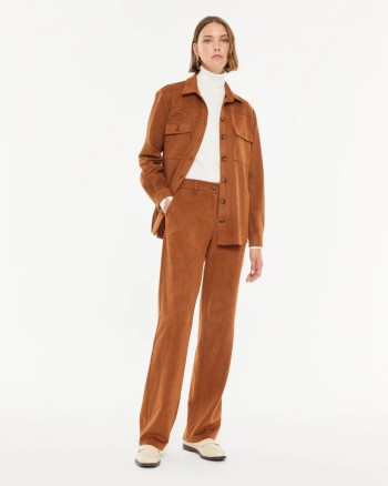 Pantalon femme effet daim de Paz Torras