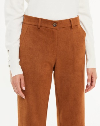 Devant du pantalon femme effet daim