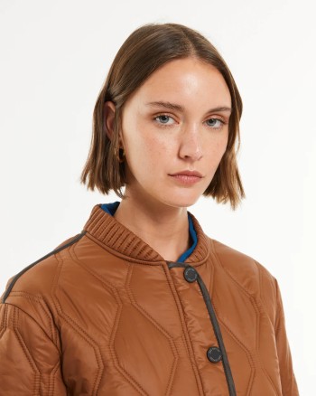 Col arrondi de la parka femme matelassée