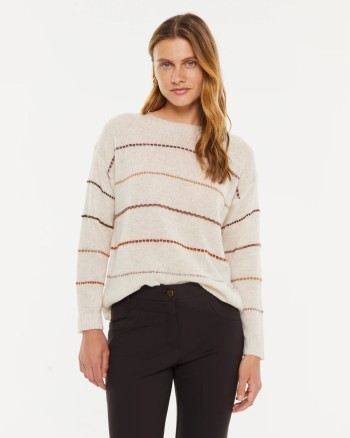 Pull femme rayé