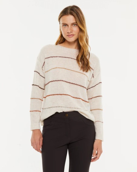 Pull femme rayé