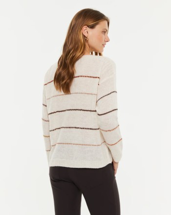 Dos du pull femme rayé