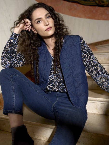 Veste denim matelassée