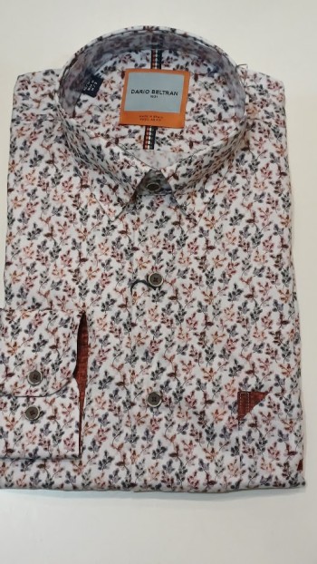 Chemise à petifs motifs bordeaux