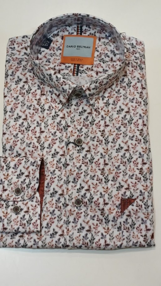 Chemise à petifs motifs bordeaux