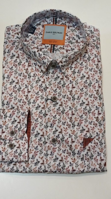 Chemise à petifs motifs bordeaux