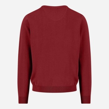 Dos du pull V rouge bordeaux