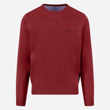 Pull ras de cou rouge grenat