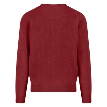 Pull mérinos cachemire homme ras de cou rouge grenat .FYNCH-HATTON