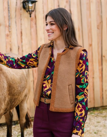 Gilet sans manches laine doublée-LA FIANCEE