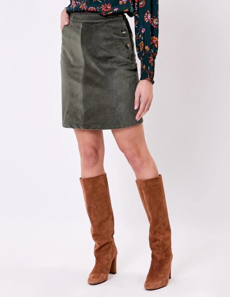 Jupe velours trapèze