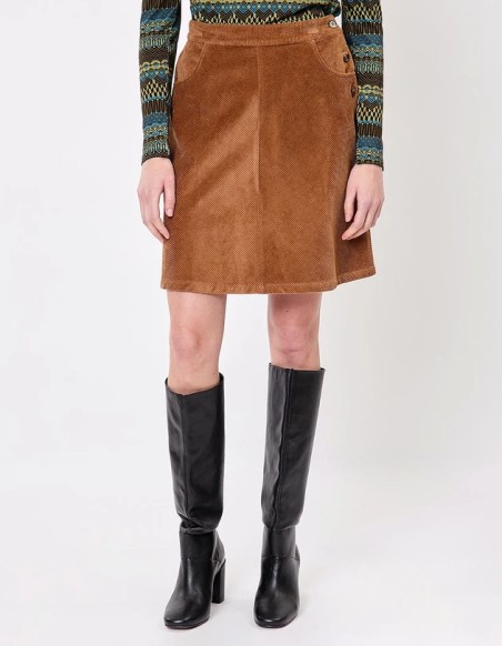 Jupe velours camel