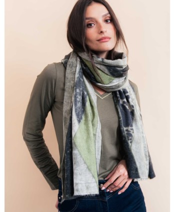 Echarpe BIRMANIE kaki-JULIE GUERLANDE
