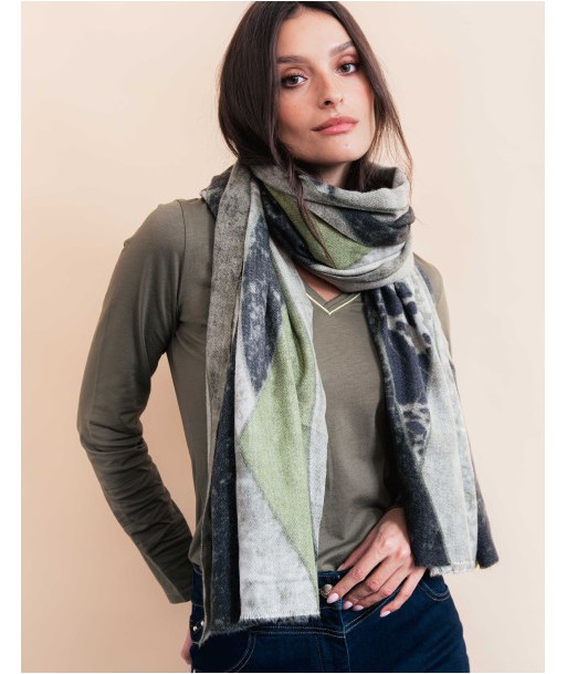 Echarpe BIRMANIE kaki-JULIE GUERLANDE