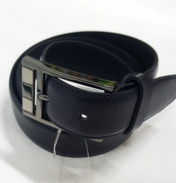 DOUGLAS Ceinture cuir bleu marine