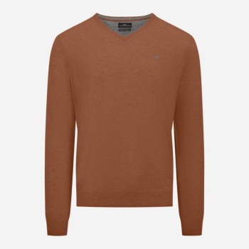 Devant du pull uni col V