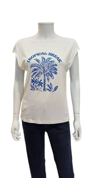 Tee-shirt femme avec imprime bleu