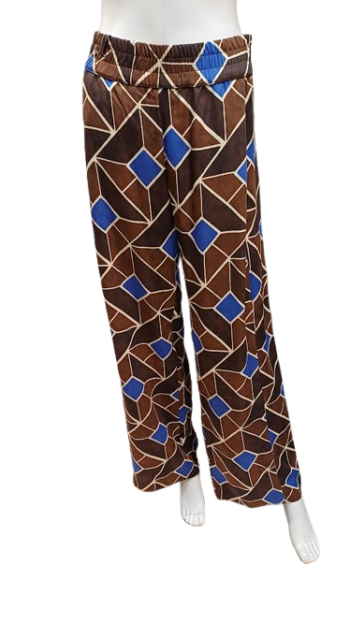 Imprimé marron et bleu roi