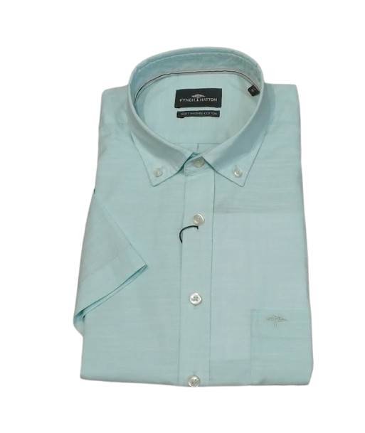 Chemise homme manches courtes vert menthe-FYNCH-HATTON