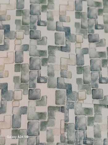 Imprimé graphique vert et bleu