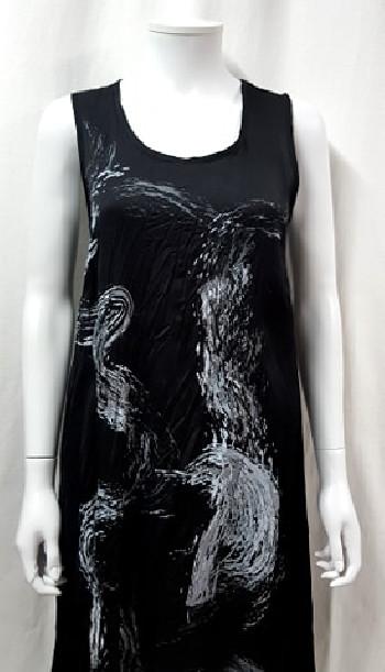 Robe noire imprimé gris argent-MALOKA