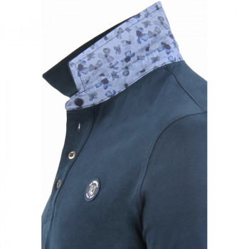 Polo homme manches longues bleu marine