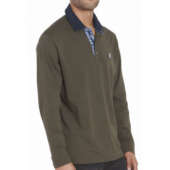 Polo homme manches longues kaki